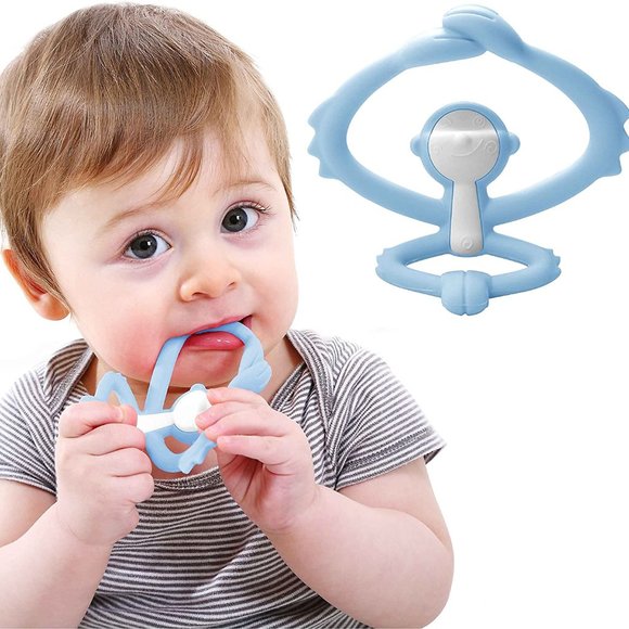 Mombella Other - Mombella Hugging Monkey Teether Toy Light Blue New